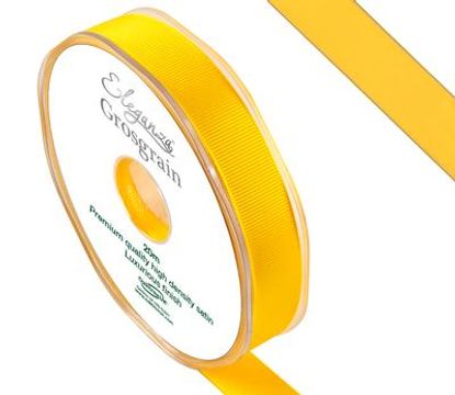 Eleganza Premium Grosgrain Ribbon 15mm x 20m Yellow No.11 - Ribbons